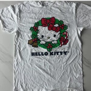 Hello Kitty White Tee with Red and Green Accents